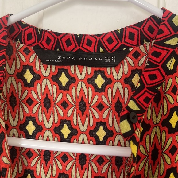 EUC Zara Woman Geometric Print Button Down Dress - Picture 7 of 9